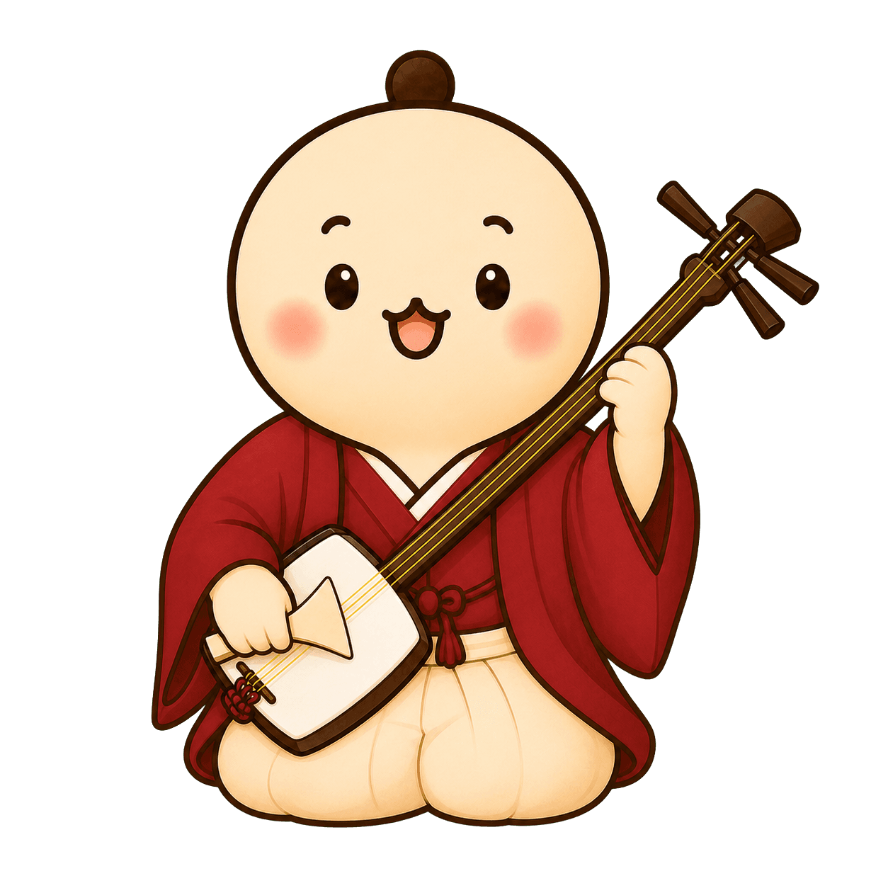 三味線を演奏する寄席ミルのキャラクター
