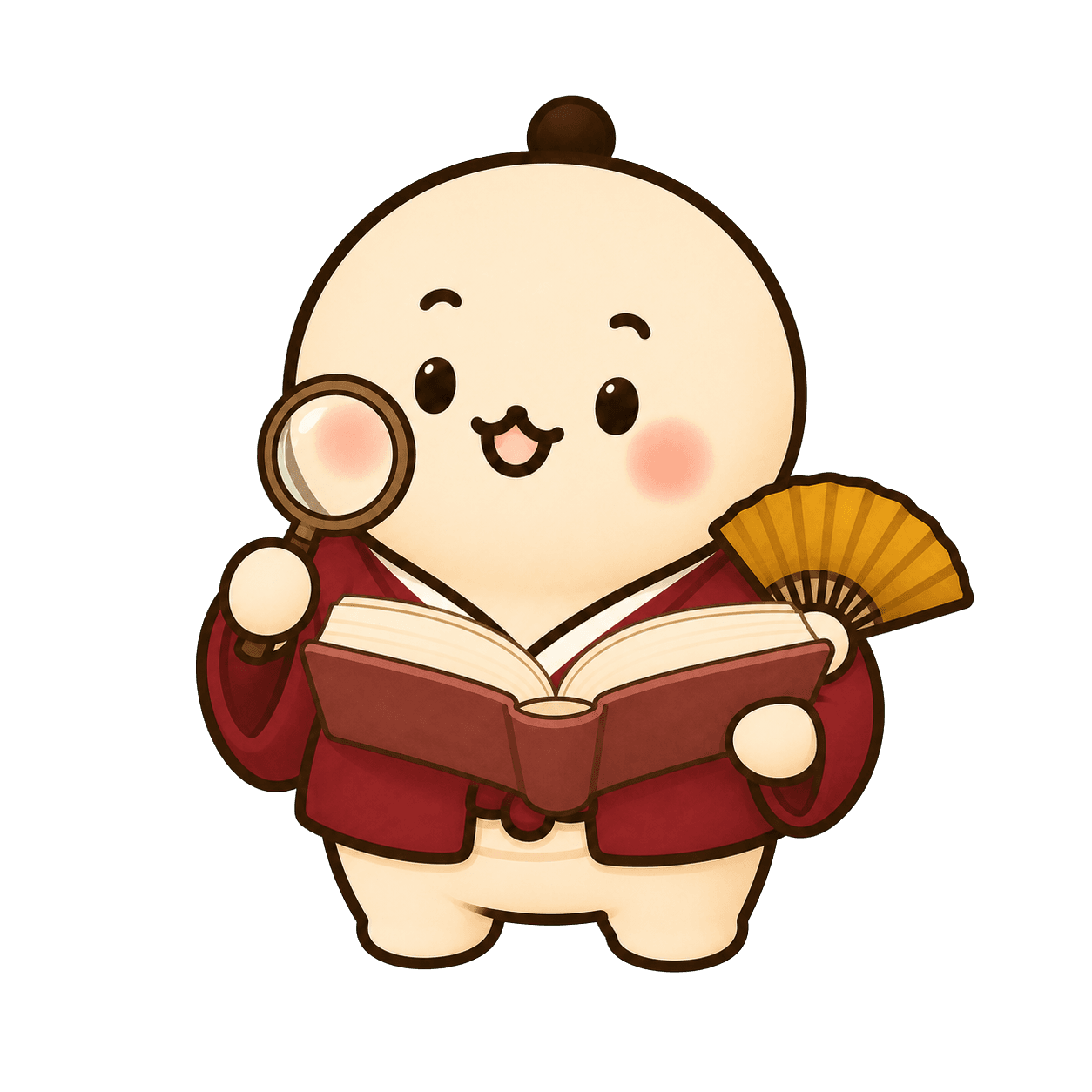 用語集を読む寄席ミルのキャラクター